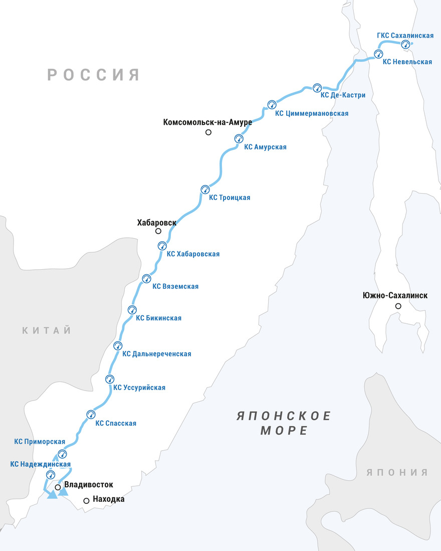 Трасса газопровода Сахалин — Хабаровск — Владивосток