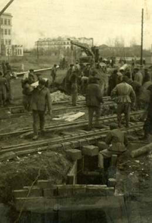 Строительство газопровода Елшанка — Саратовская ГРЭС, 1942 г.